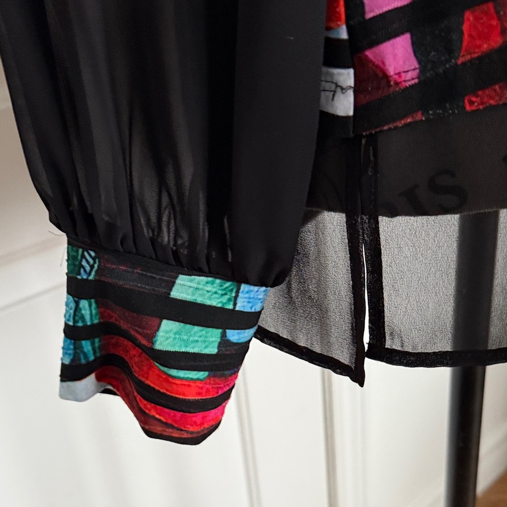 Joseph Ribkof Colorful Striped Sheer Blouse - Picture 3 of 7